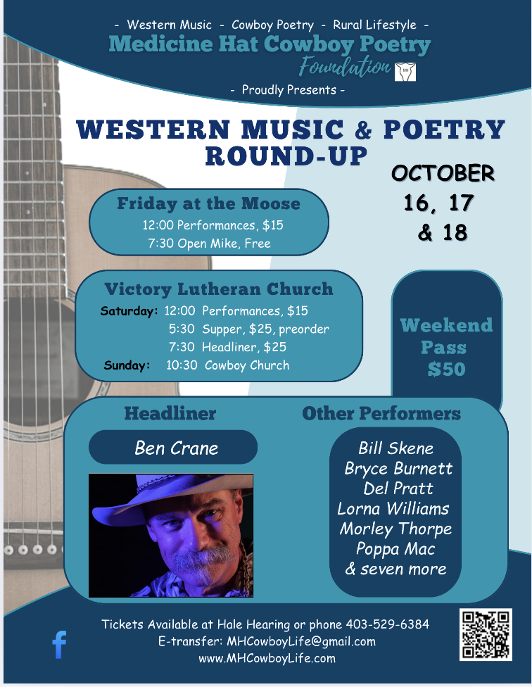 Poster for the 2026 Western Music and Poetry Round-Up, October 16, 17 and 18